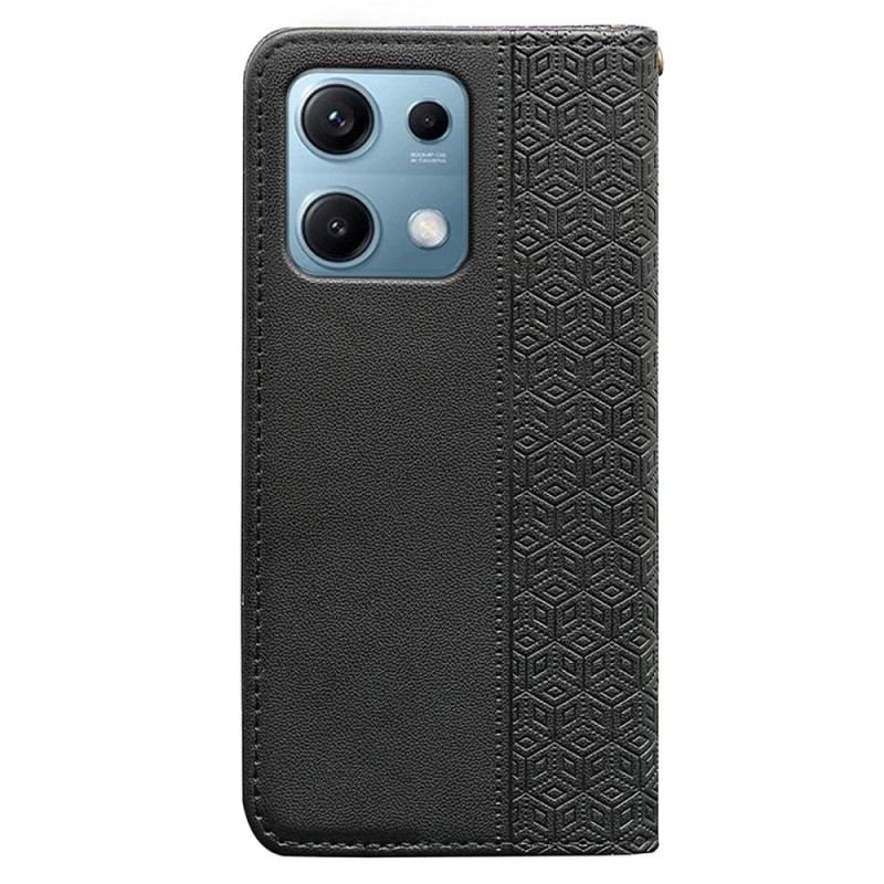 Flip Cover Xiaomi Redmi Note 14S Motif Quadrillé à Lanière