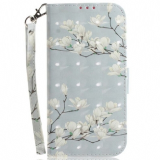 Housse Xiaomi Redmi Note 14S Magnolias à Lanière