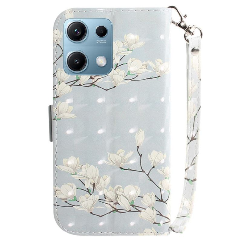 Housse Xiaomi Redmi Note 14S Magnolias à Lanière