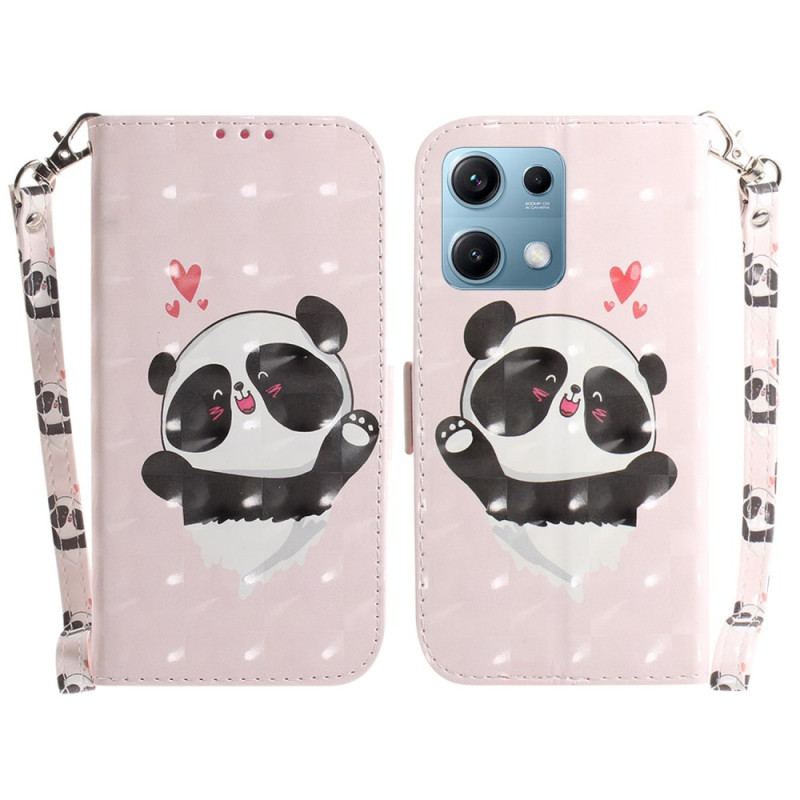 Housse Xiaomi Redmi Note 14S Panda Love à Lanière