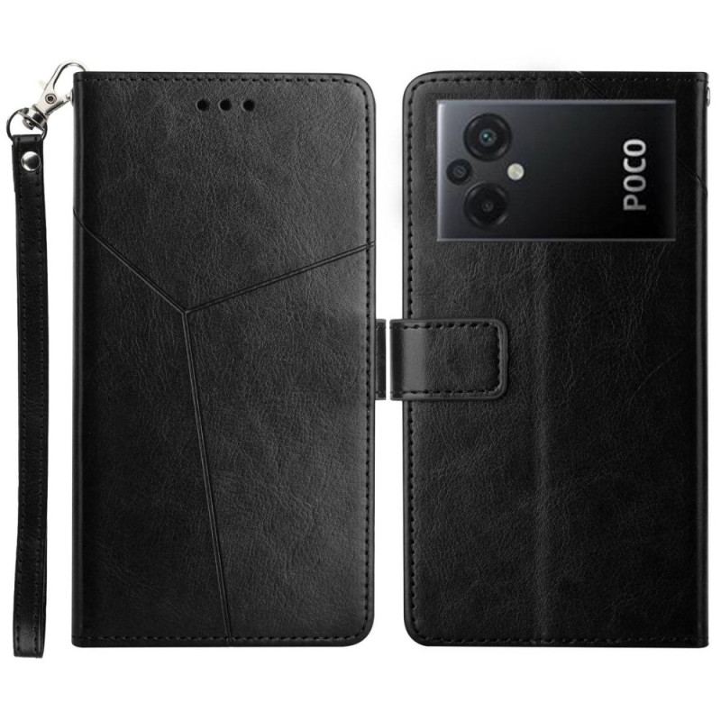 Housse Poco M5 Design Y à Lanière