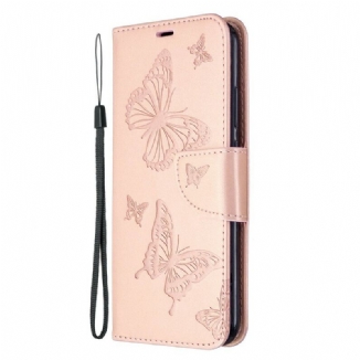 Housse Huawei P40 Lite E / Y7p Papillons et Rabat Oblique