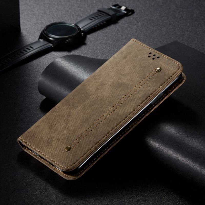 Flip Cover Oppo Find X8 Tissu jeans