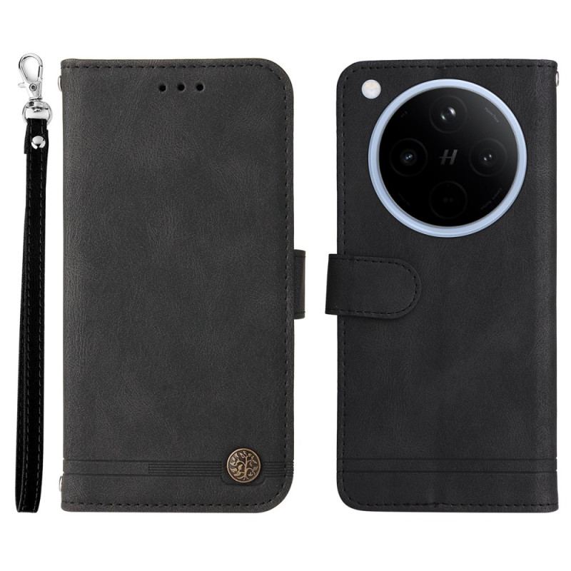 Housse Oppo Find X8 Classique Vintage à Lanière