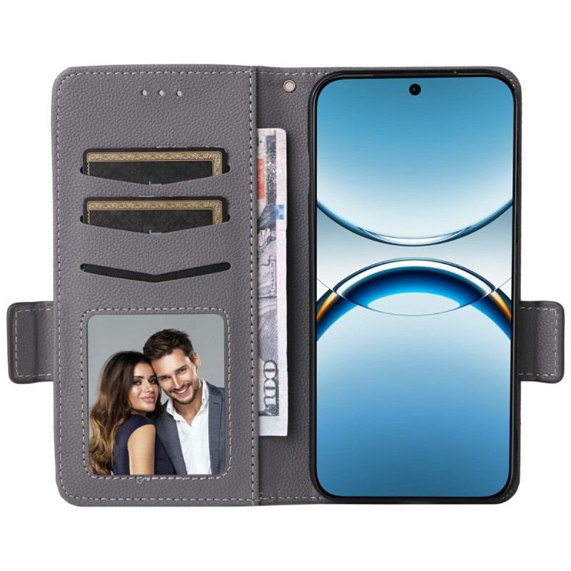 Housse Oppo Find X8 Simili Cuir Litchi à Lanière