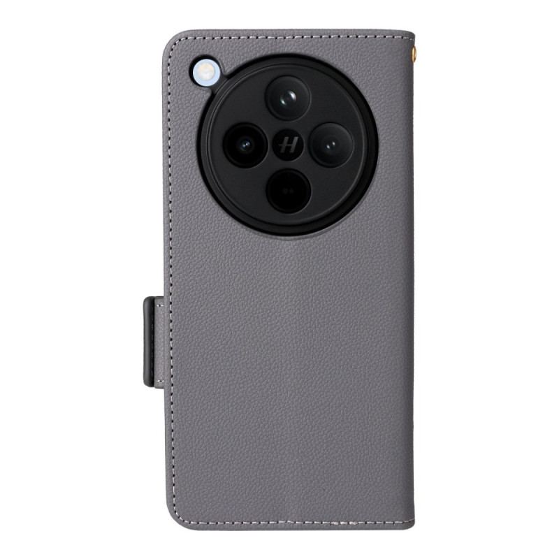 Housse Oppo Find X8 Simili Cuir Litchi à Lanière