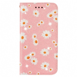 Flip Cover Samsung Galaxy A51 5G Simili Cuir Marguerites