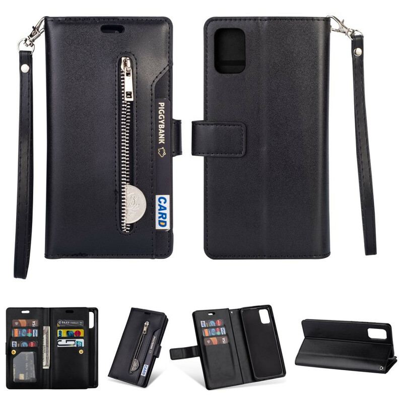 Housse Samsung Galaxy A51 5G Porte-Monnaie avec Lanière
