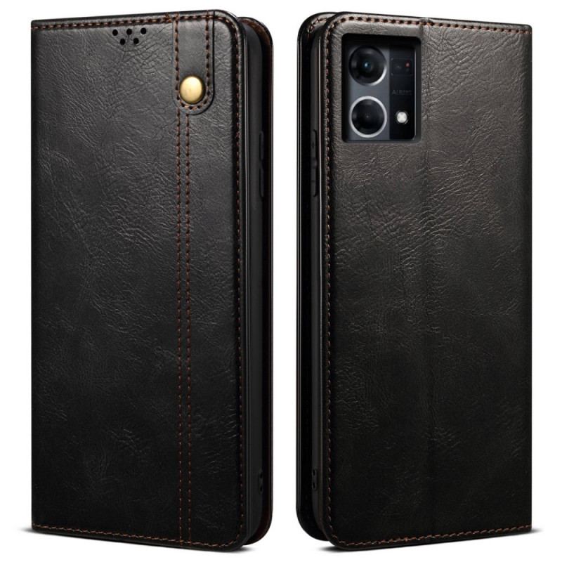 Flip Cover Oppo Reno 7 Simili Cuir Ciré