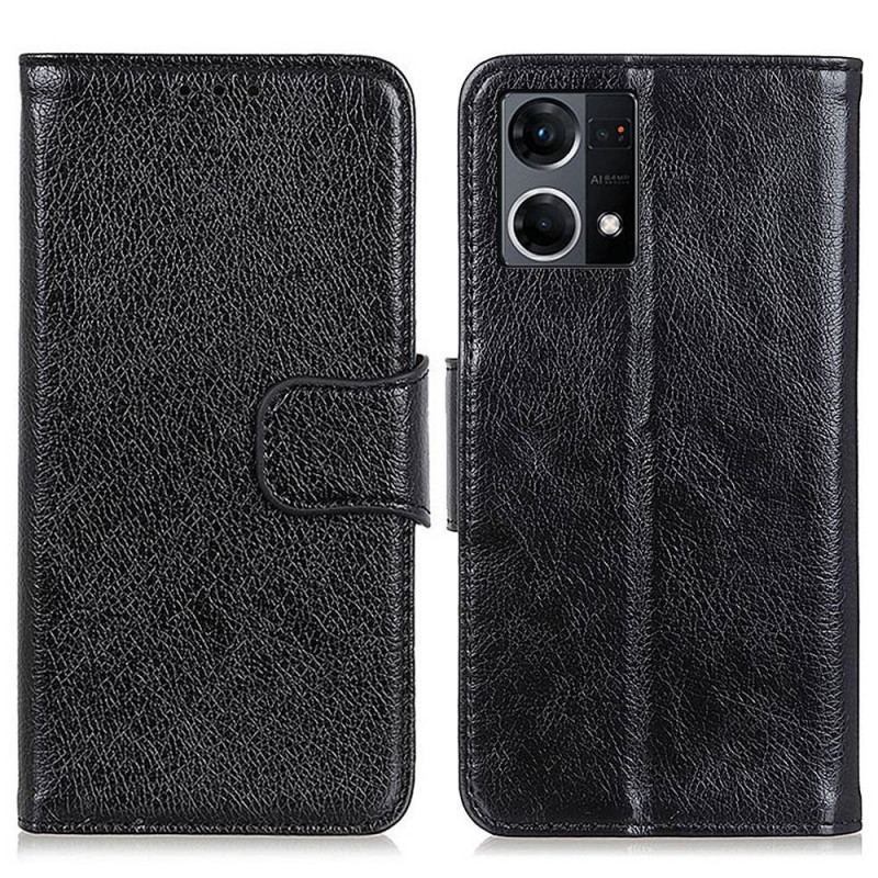 Housse Oppo Reno 7 Cuir Fendu Nappa