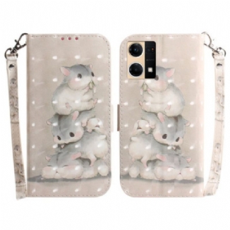 Housse Oppo Reno 7 Hamsters à Lanière