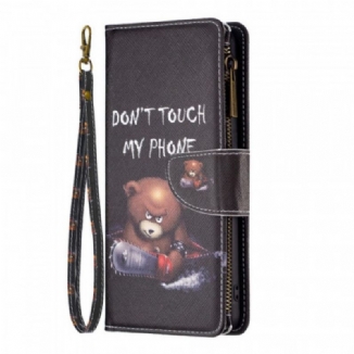 Housse Oppo Reno 7 Poche Zippée Ours