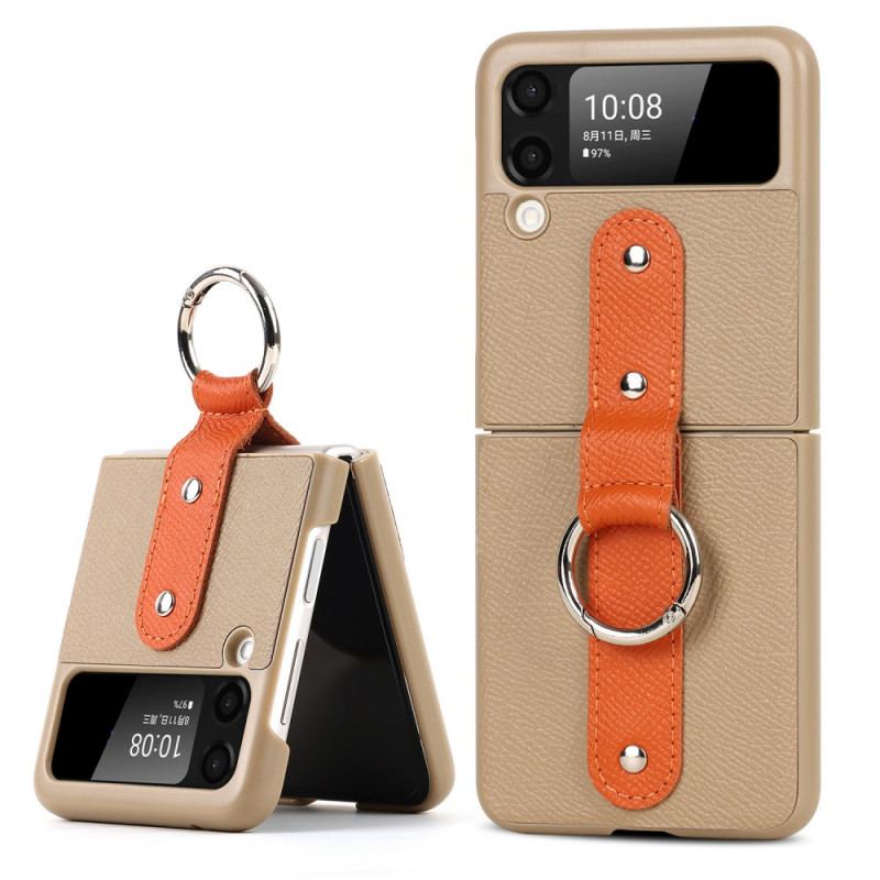 Coque Samsung Galaxy Z Flip 3 5G Anneau-Support et Cordon