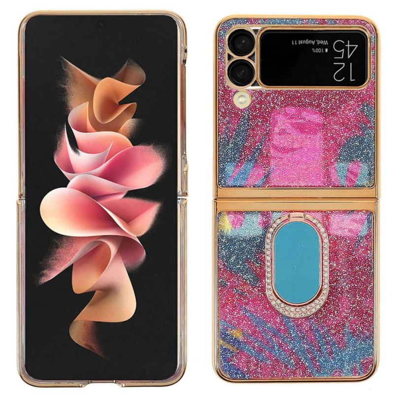 Coque Samsung Galaxy Z Flip 3 5G Pierres Fantaisie avec Anneau-Support