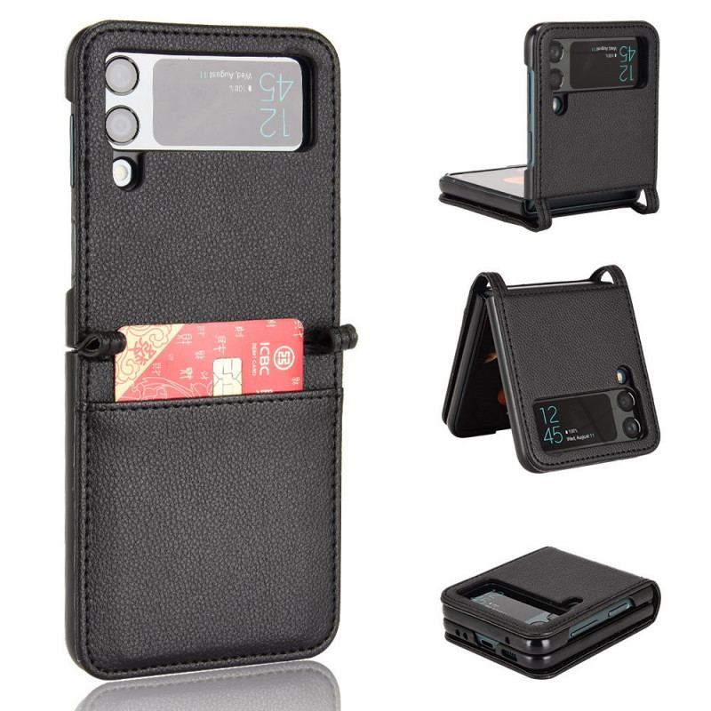 Coque Samsung Galaxy Z Flip 3 5G Style Cuir Litchi Porte-Carte