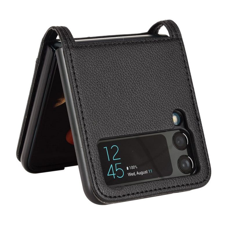 Coque Samsung Galaxy Z Flip 3 5G Style Cuir Litchi Porte-Carte