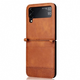 Coque Samsung Galaxy Z Flip 3 5G Style Cuir Vintage Porte-Carte