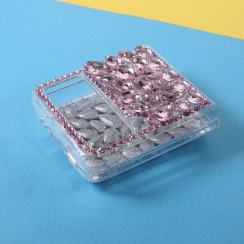 Coque Samsung Galaxy Z Flip 3 5G Transparent et Pierres Précieuses