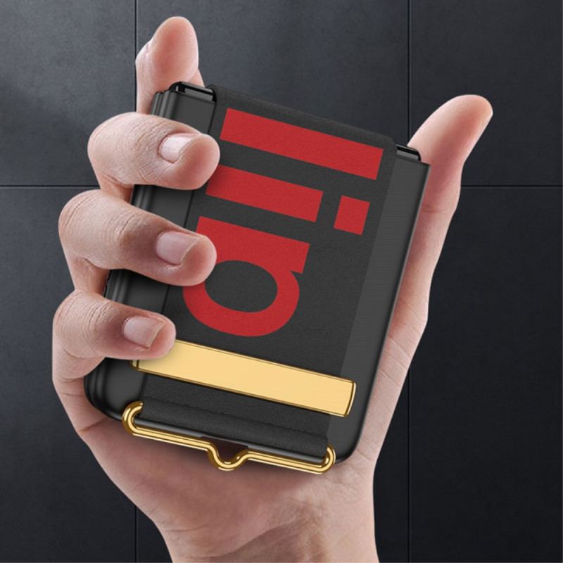 Coque Samsung Galaxy Z Flip 3 5G Verre Trempé et Sangle Lettres GKK