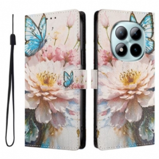 Housse Xiaomi Redmi Note 15 Pro Plus 5G / Poco M8 Pro 5G Fleur et Papillon Bleu