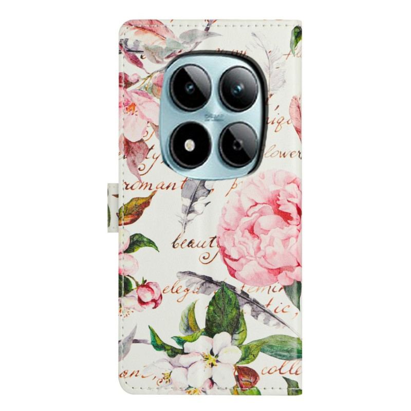 Housse Xiaomi Redmi Note 15 Pro Plus 5G / Poco M8 Pro 5G Fleurs et Feuilles Vertes