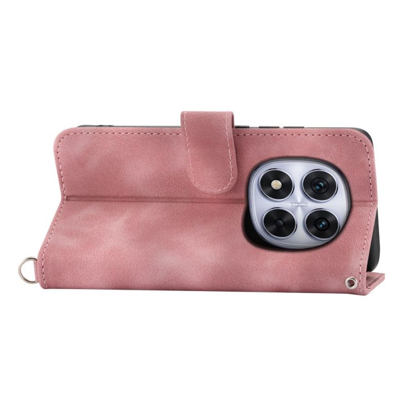 Housse Xiaomi Redmi Note 15 Pro Plus 5G / Poco M8 Pro 5G Motif Floral avec Bandoulière et Lanière