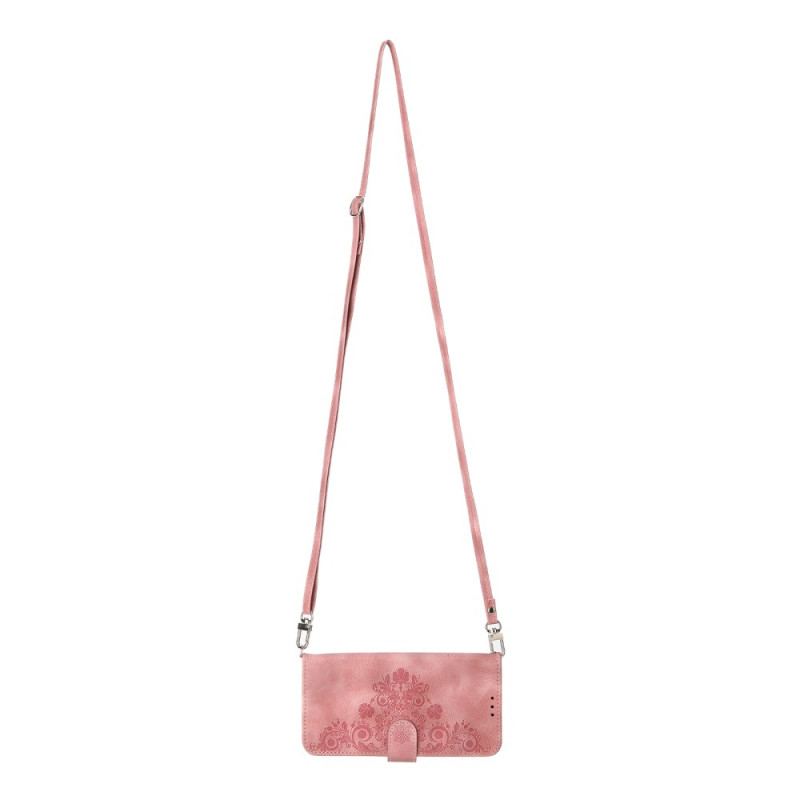 Housse Xiaomi Redmi Note 15 Pro Plus 5G / Poco M8 Pro 5G Motif Floral avec Bandoulière et Lanière