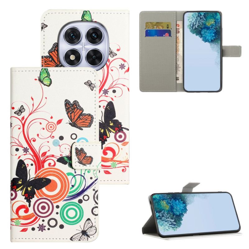 Housse Xiaomi Redmi Note 15 Pro Plus 5G / Poco M8 Pro 5G Papillons sur Fond Blanc