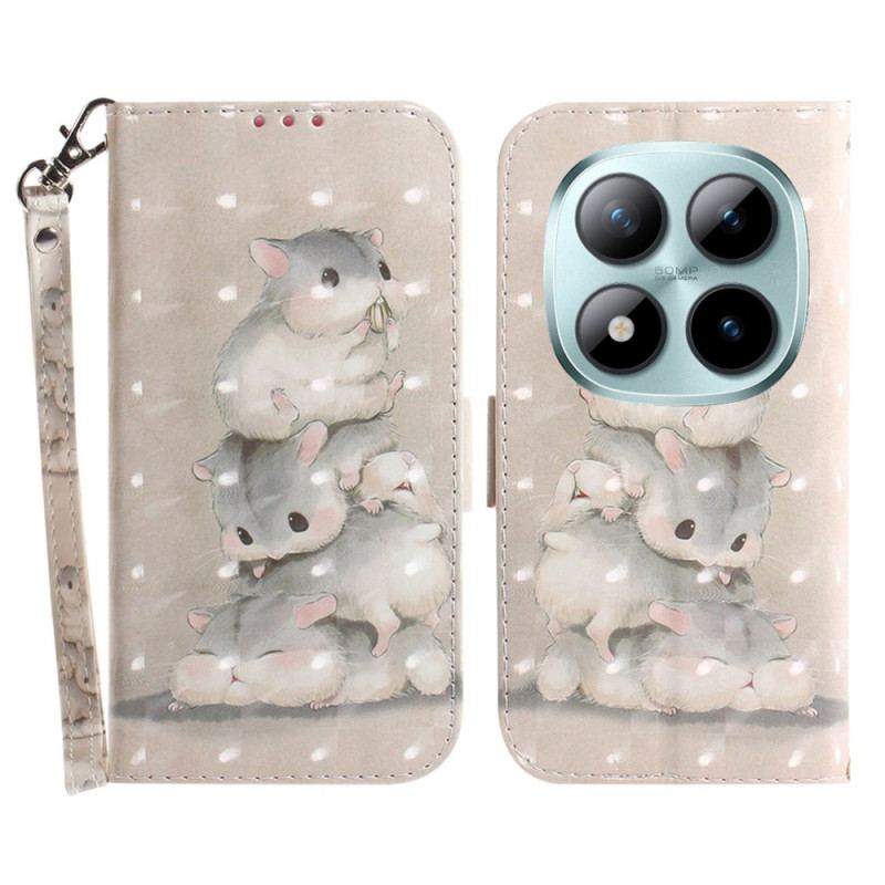 Housse Xiaomi Redmi Note 15 Pro Plus 5G / Poco M8 Pro 5G Tas de Hamsters à Lanière