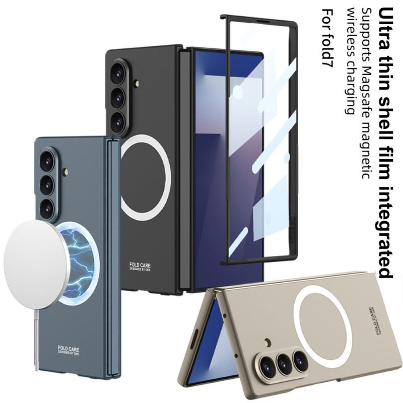 Coque Magnétique pour Samsung Galaxy Z Fold 7 Magnétique avec Protecteur Écran en Verre Trempé