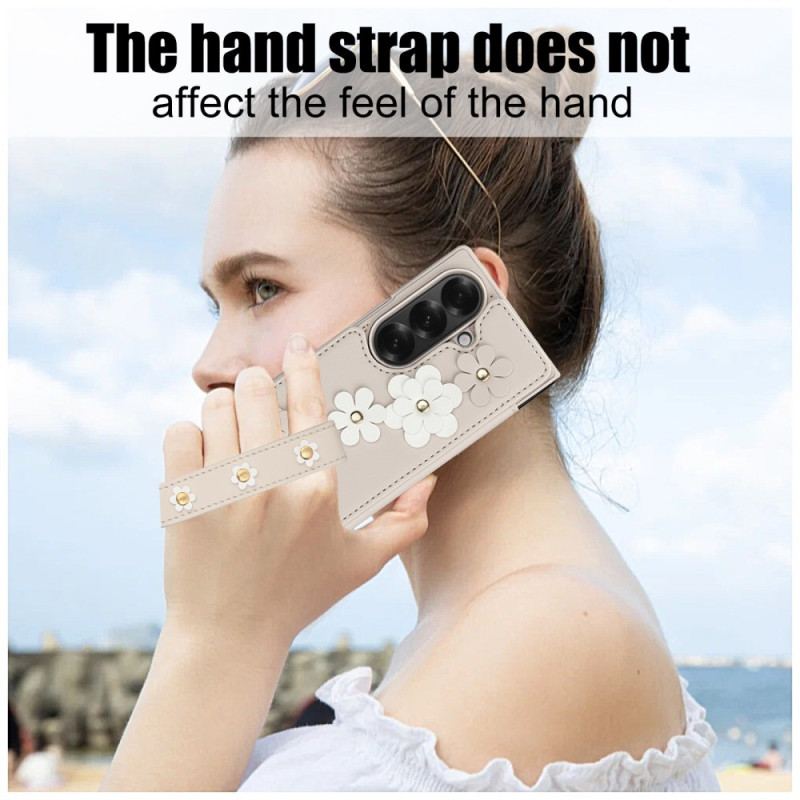 Coque Samsung Galaxy Z Fold 7 5G Florale 3D Porte-Cartes et Support