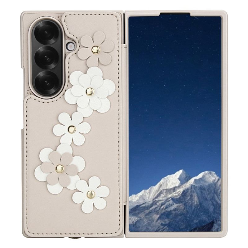 Coque Samsung Galaxy Z Fold 7 5G Florale 3D Porte-Cartes et Support