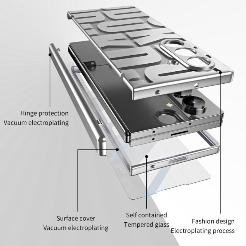 Coque Samsung Galaxy Z Fold 7 Design Lettres avec Protecteur Écran en Verre Trempé