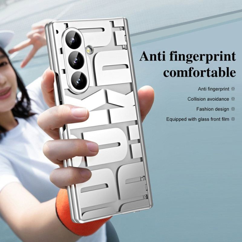 Coque Samsung Galaxy Z Fold 7 Design Lettres avec Protecteur Écran en Verre Trempé
