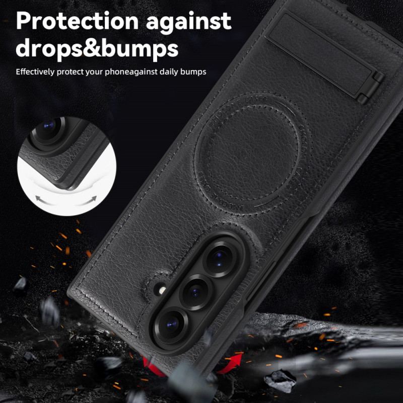 Coque Samsung Galaxy Z Fold 7 Effet Cuir MagSafe et Support