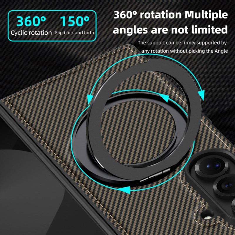 Coque Samsung Galaxy Z Fold 7 Magnétique Texturée Fibre Carbone
