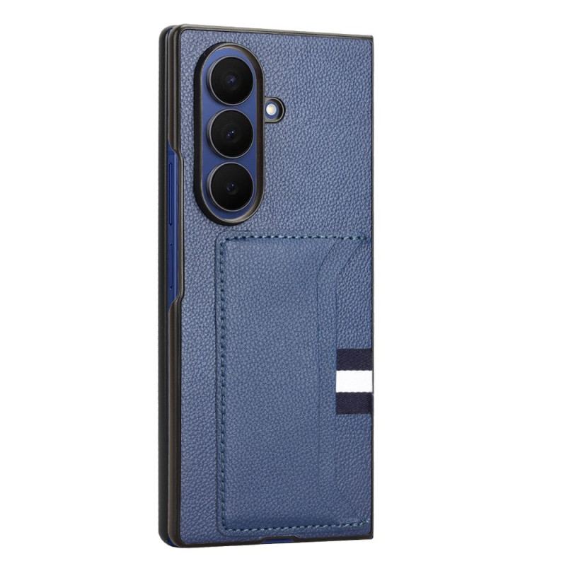 Coque Samsung Galaxy Z Fold 7 Texture Litchi avec Porte-Cartes