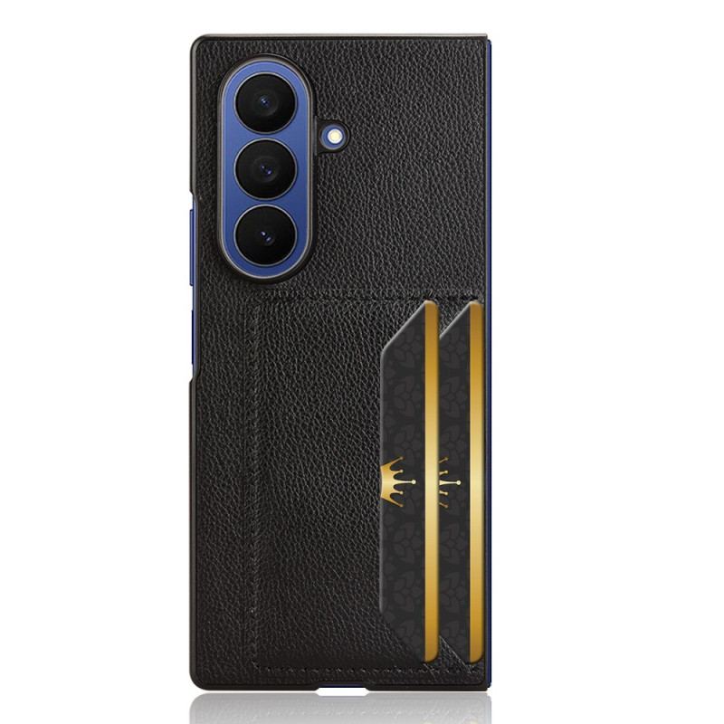 Coque Samsung Galaxy Z Fold 7 Texture Litchi avec Porte-Cartes