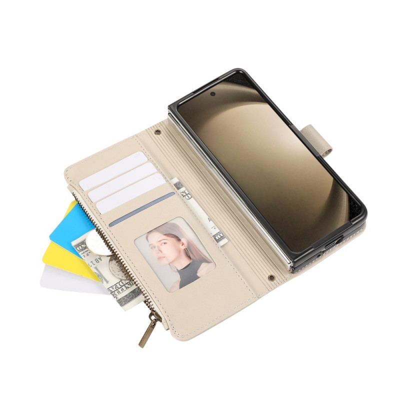 Housse Samsung Galaxy Z Fold 7 Portefeuille à Lanière
