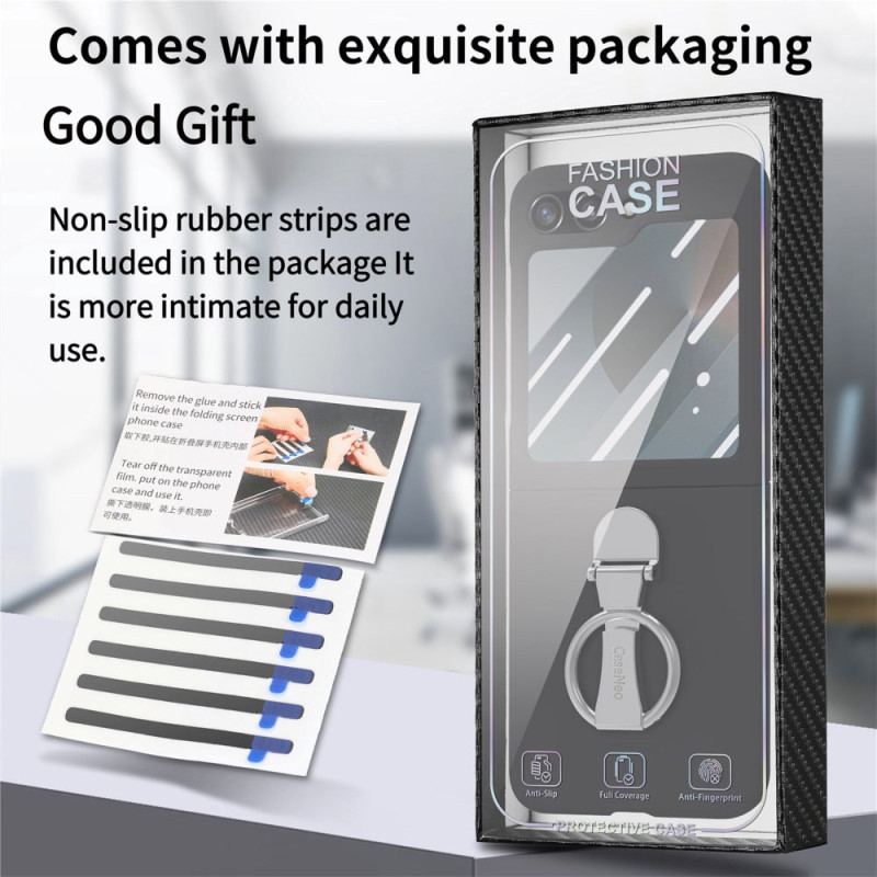 Coque Samsung Galaxy Z Flip 7 FE / Z Flip 6 Anneau-Support et Protecteur Écran Arrière