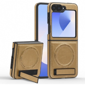 Coque Samsung Galaxy Z Flip 7 FE / Z Flip 6 Compatibilité MagSafe Effet Cuir Support