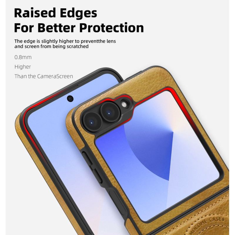 Coque Samsung Galaxy Z Flip 7 FE / Z Flip 6 Compatibilité MagSafe Effet Cuir Support