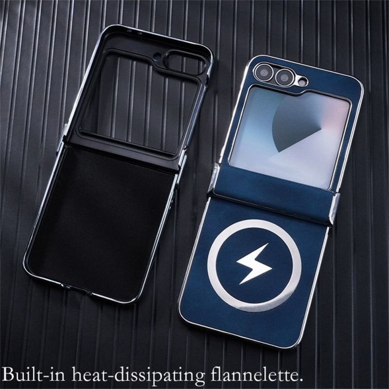 Coque Samsung Galaxy Z Flip 7 FE / Z Flip 6 Compatible MagSafe Effet Cuir
