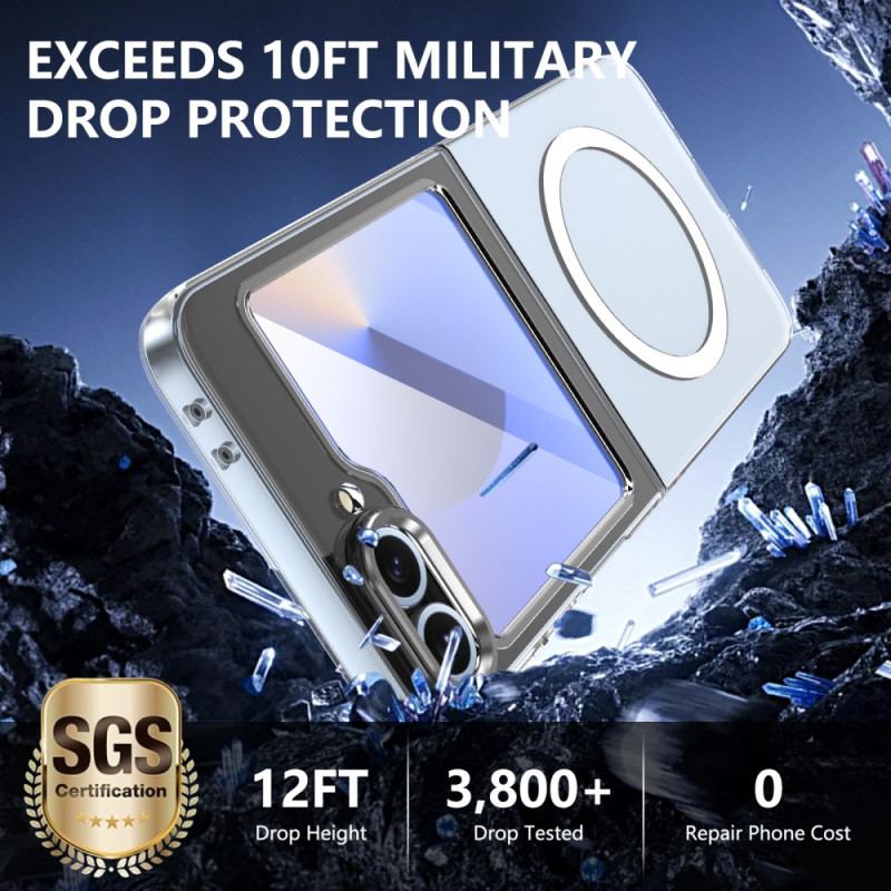 Coque Samsung Galaxy Z Flip 7 FE / Z Flip 6 Compatible MagSafe Translucide avec Protecteur Écran