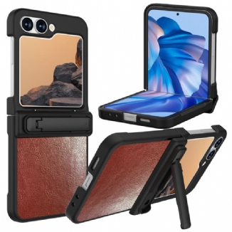 Coque Samsung Galaxy Z Flip 7 FE / Z Flip 6 Effet Cuir avec Support