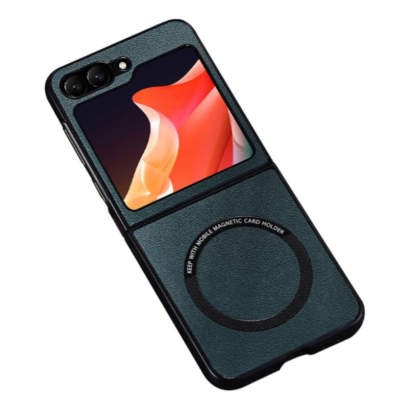 Coque Samsung Galaxy Z Flip 7 FE / Z Flip 6 Effet Cuir Compatible MagSafe