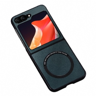 Coque Samsung Galaxy Z Flip 7 FE / Z Flip 6 Effet Cuir Compatible MagSafe