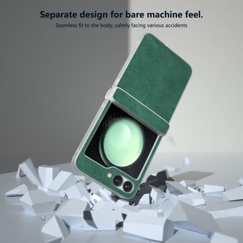 Coque Samsung Galaxy Z Flip 7 FE / Z Flip 6 Effet Cuir Mat