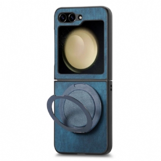 Coque Samsung Galaxy Z Flip 7 FE / Z Flip 6 Effet Daim avec Support Rotatif