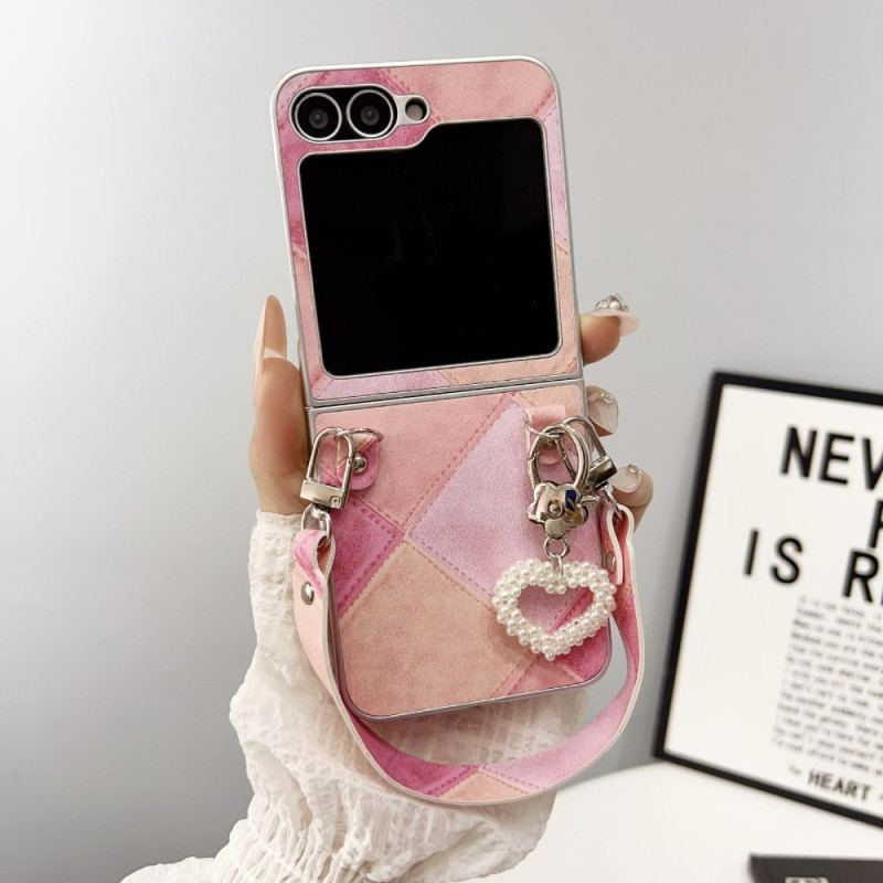 Coque Samsung Galaxy Z Flip 7 FE / Z Flip 6 Losanges avec Sangle